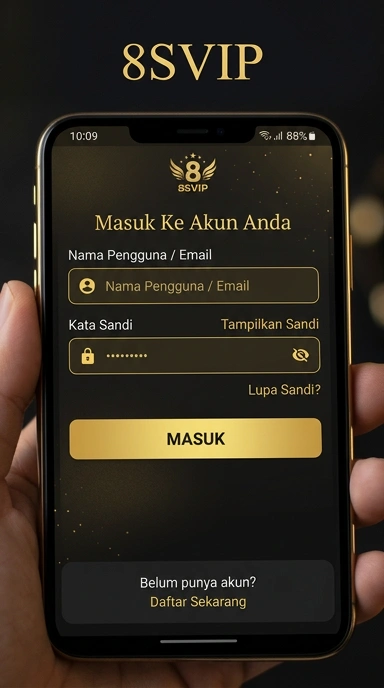 Tampilan halaman login 8svip
