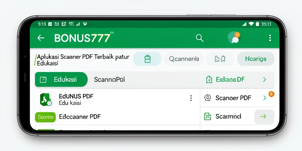 Antarmuka pengguna BONUS777 untuk pemindaian PDF yang intuitif dan sederhana.