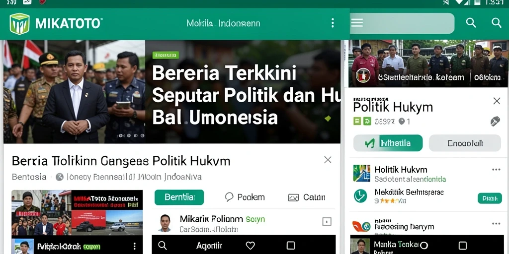 Antarmuka MIKATOTO yang sederhana dan informatif seputar politik dan hukum.