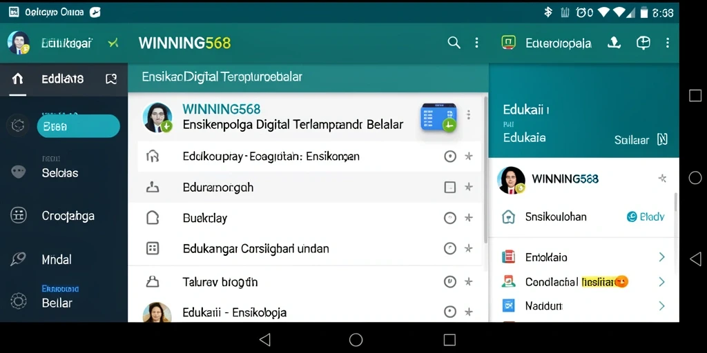 Antarmuka WINNING568 yang informatif dan mudah digunakan.